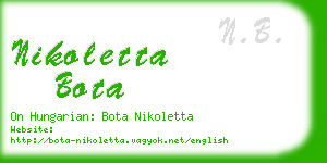 nikoletta bota business card